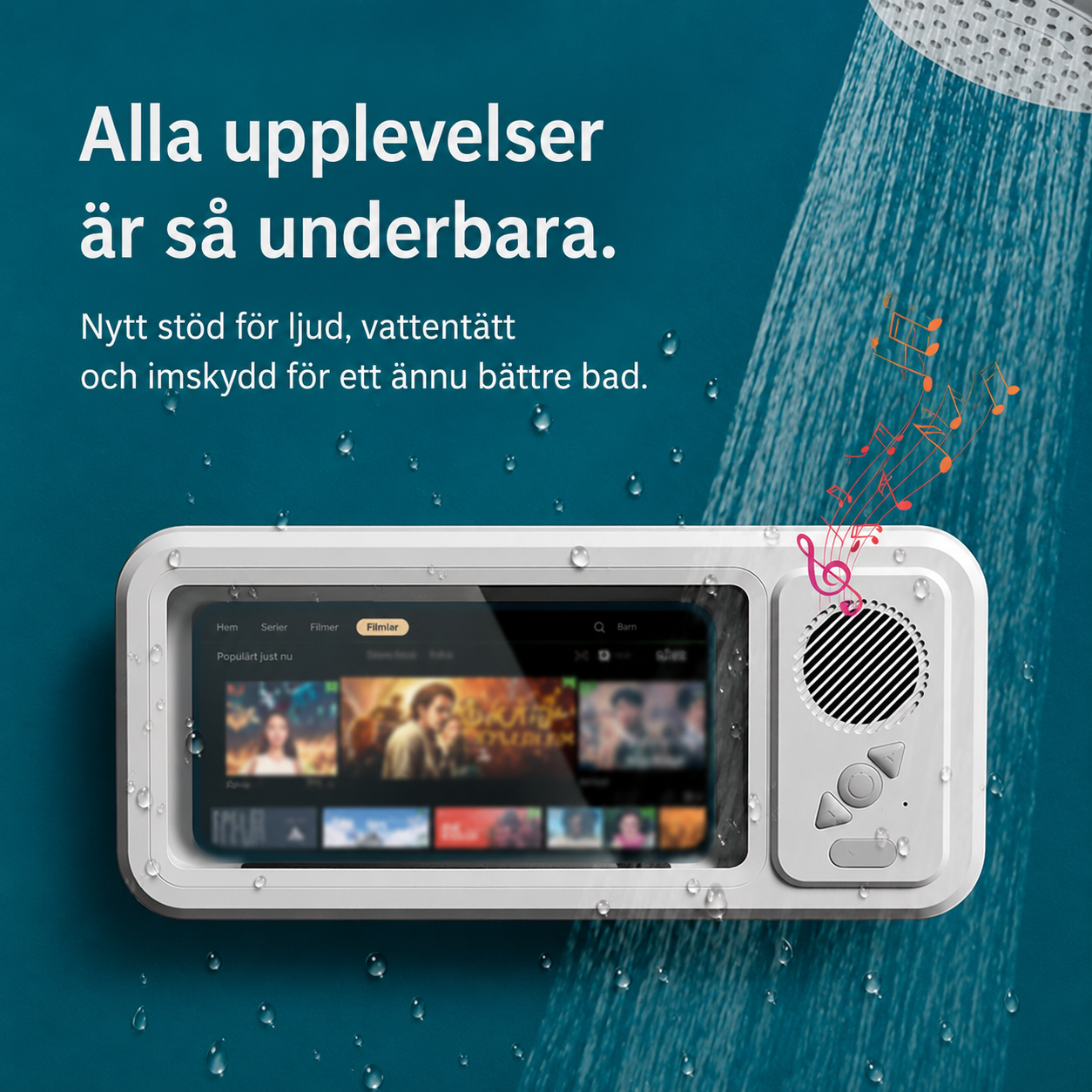 BathView™ Duschhållare med Högtalare