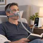 Pannfri CPAP-näsmask med justerbart huvudband