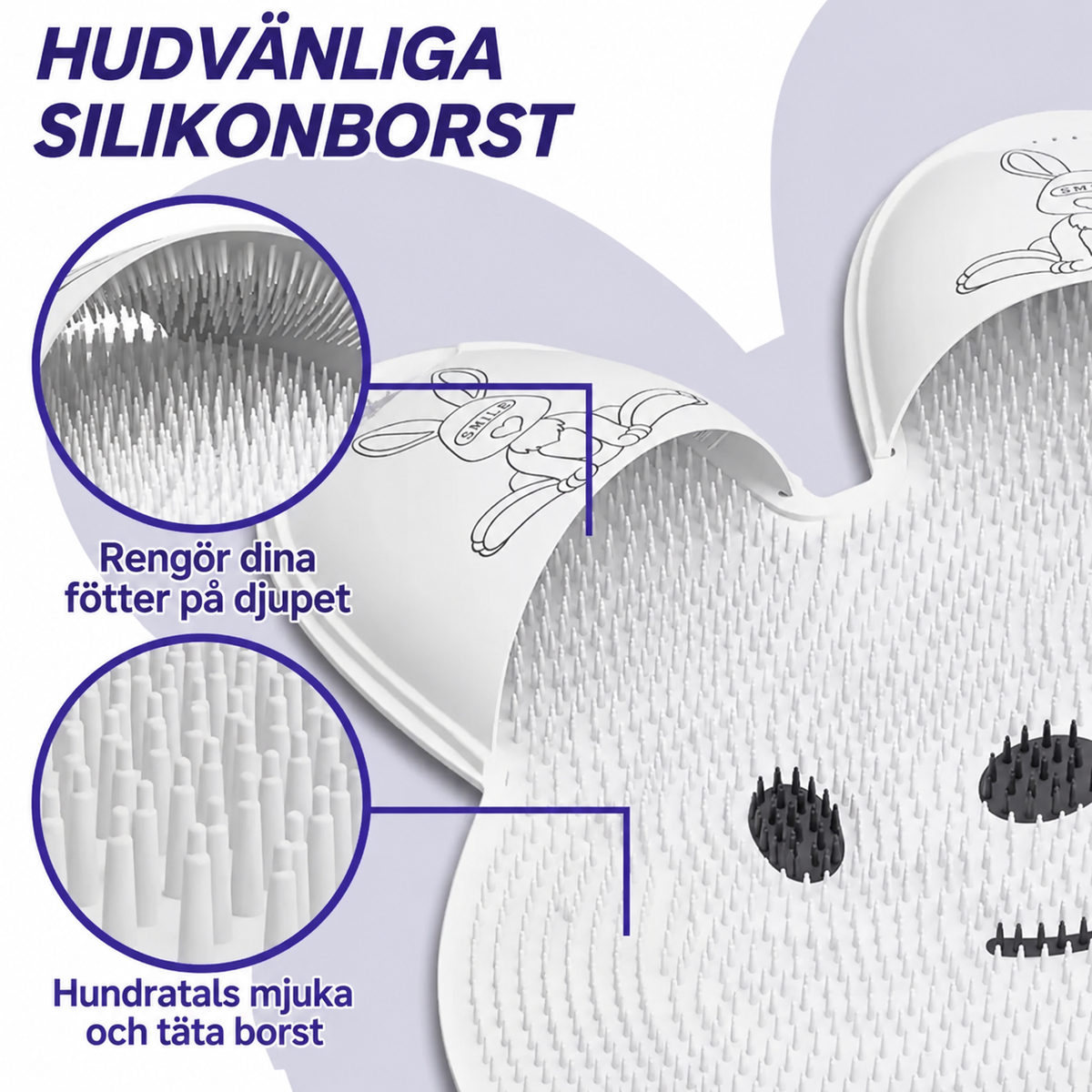Fotborstmatta i silikon för dusch och badrum